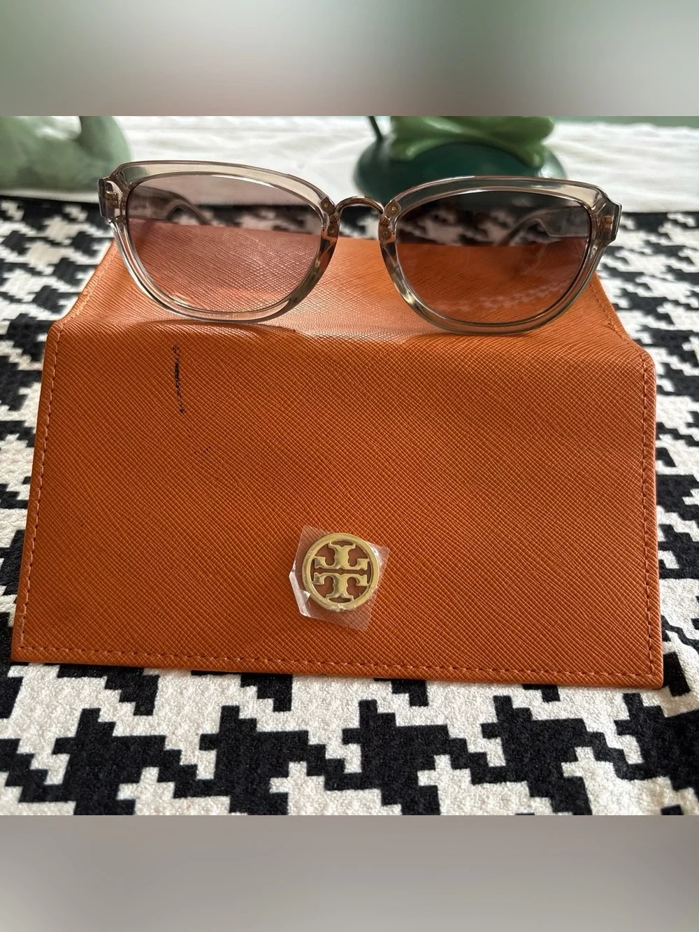 Tory Burch Clear Brown Frame Sunglasses with Brown Lenses
